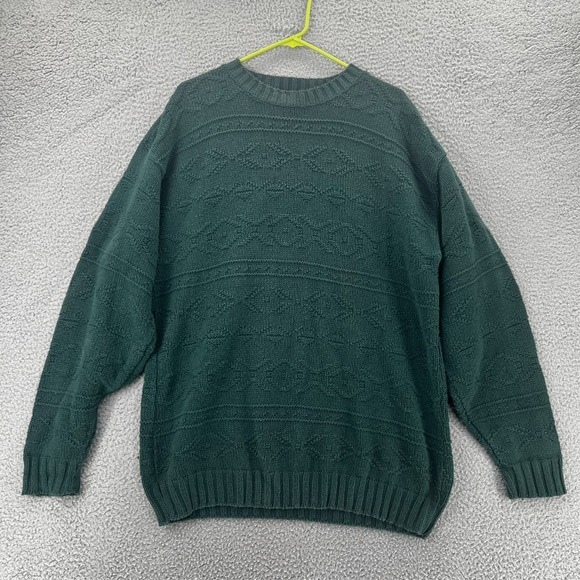 Windsor Other - Vtg Britches Mens Sweater L Green Cable Knit USA Crewneck Heavyweight Granpacore